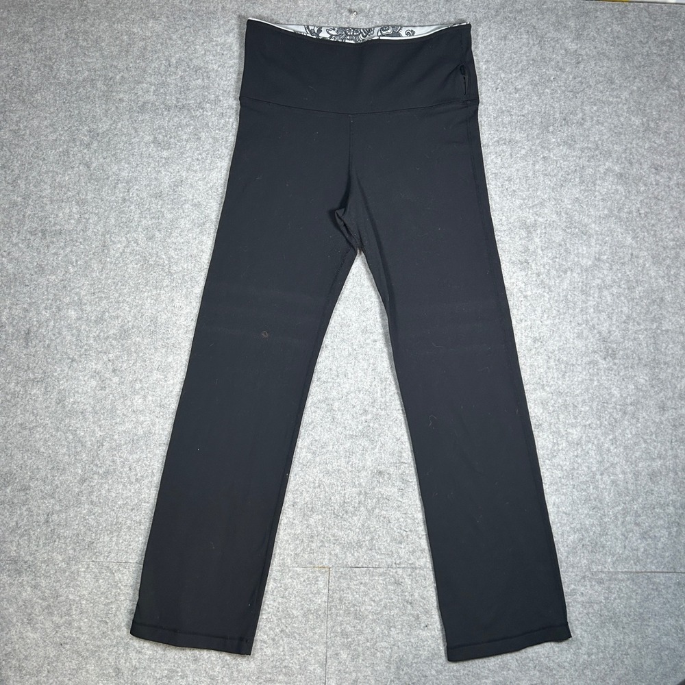 Lululemon Align leggings‎ Womens 6 Black Groove Flare Paisley bootcut foldover